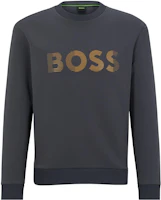 HUGO BOSS SS23 3D Logo Embroidered Crewneck Sweatshirt Dark Grey 50493511-027 HUGO BOSS SS23 3D Logo Embroidered Crewneck Sweatshirt Dark Grey 50493511-027