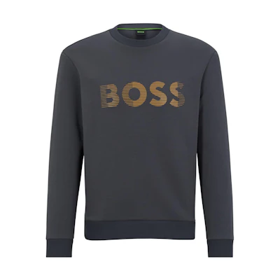 HUGO BOSS SS23 3D Logo Embroidered Crewneck Sweatshirt Dark Grey 50493511-027