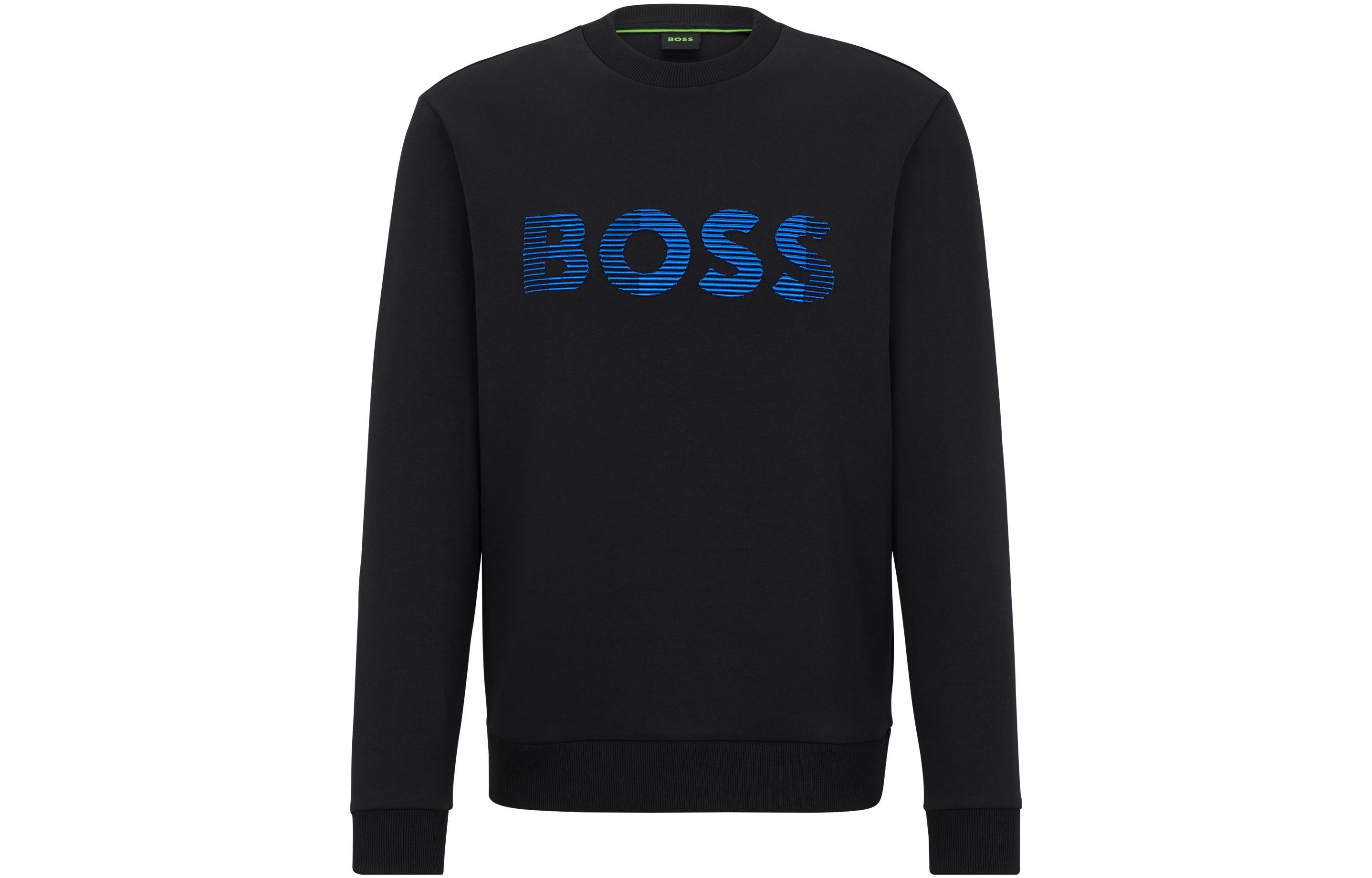 HUGO BOSS SS23 3D Logo Embroidered Crewneck Sweatshirt Black () 50493511-001