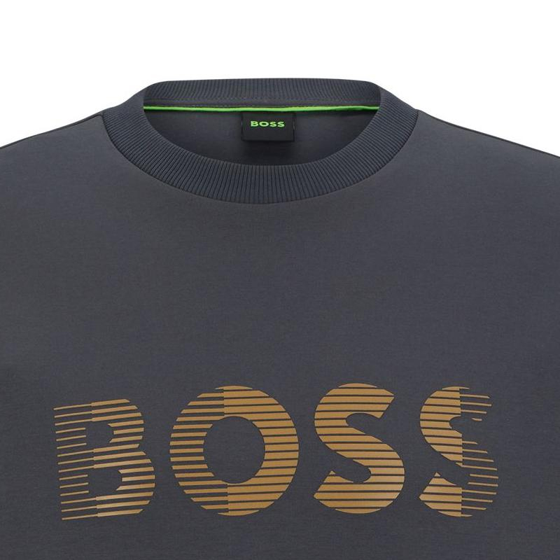 Sizing HUGO BOSS SS23 3D 刺繡標誌圓領長袖衛衣 深灰色 50493511-027