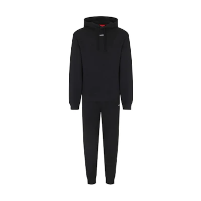 HUGO BOSS SS23 Black Casual Tracksuit with Solid Letter Print Design 50492581-001
