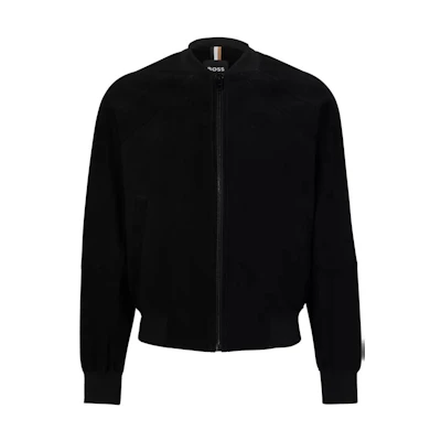HUGO BOSS SS23 Black Plain Zip-Up Jacket. 50485069-001