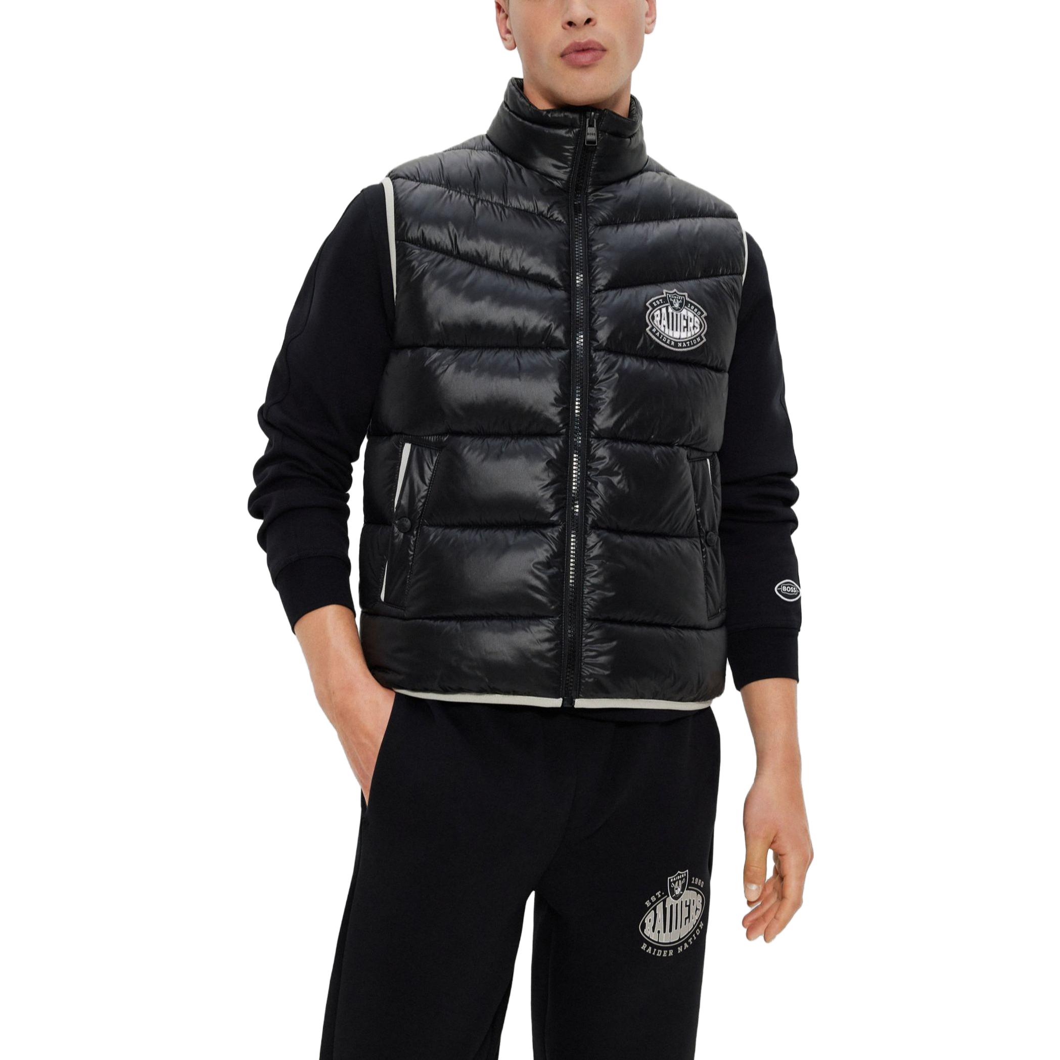 Shop 雨果博斯 SS23 黑色亮面标志立领拉链棉马甲 50505930-004