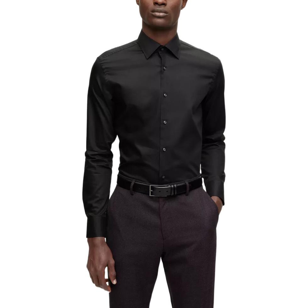 Lookbook HUGO BOSS SS23 黑色純色長袖襯衫 50479922-001