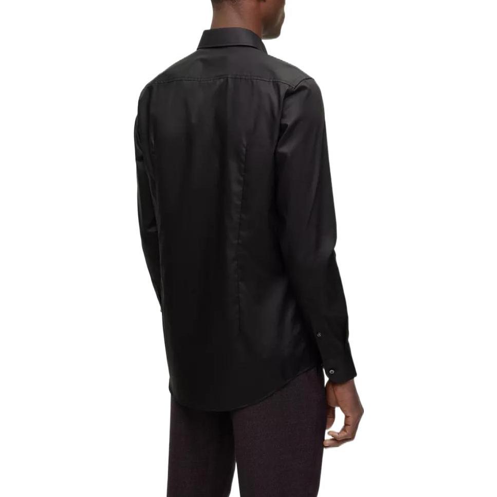Shop HUGO BOSS SS23 黑色純色長袖襯衫 50479922-001