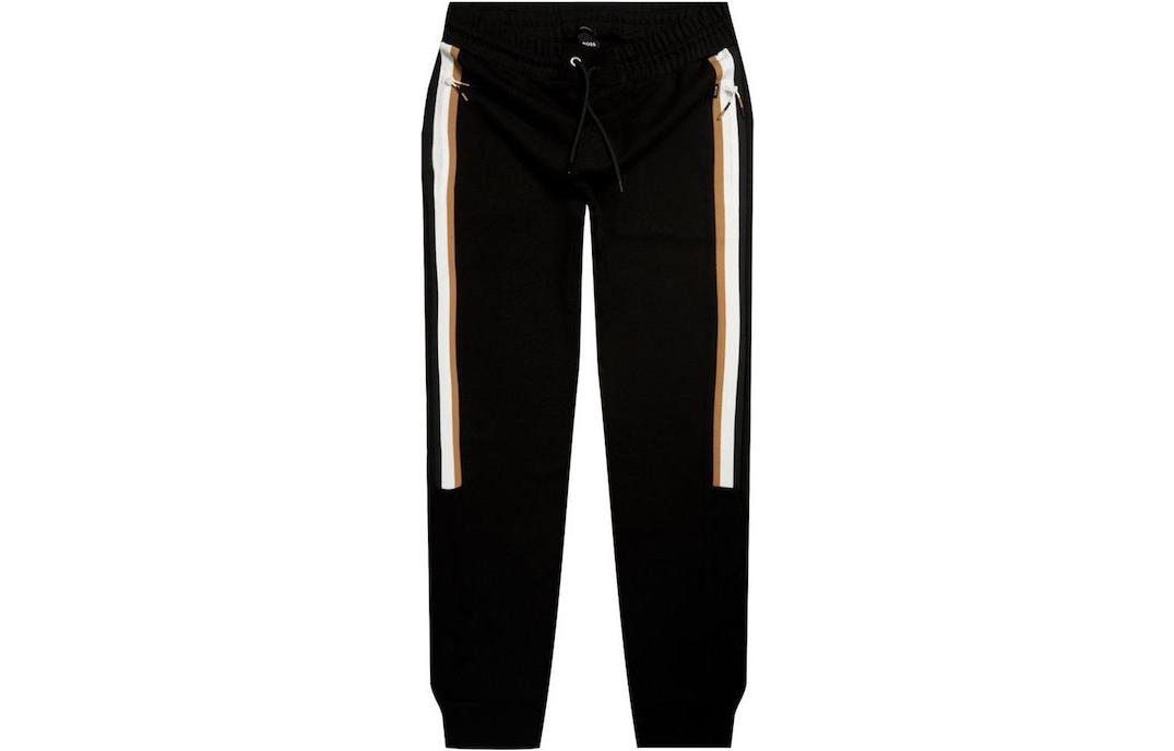 Order HUGO BOSS SS23  Black Striped Knit Jogger Pants Casual Style 50494609-001