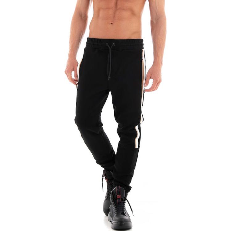 Shop HUGO BOSS SS23  Black Striped Knit Jogger Pants Casual Style 50494609-001