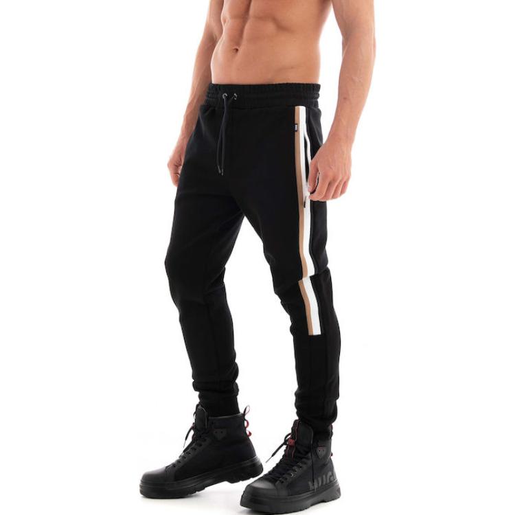 Details for HUGO BOSS SS23  Black Striped Knit Jogger Pants Casual Style 50494609-001