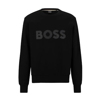 HUGO BOSS SS23 Black Sweatshirt with Letter Logo Design. 50494091-001