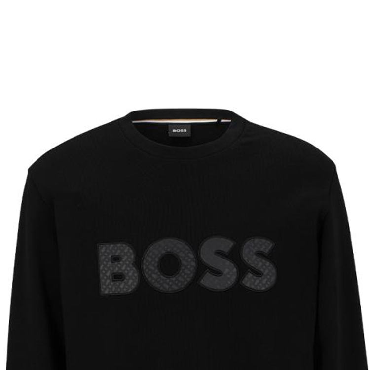 Details for HUGO BOSS SS23  Black Sweatshirt with Letter Logo Design. 50494091-001