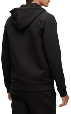 HUGO BOSS SS23 Black Zip-Up Hoodie with Solid Letter Embroidery. 50482888-001 Details for HUGO BOSS SS23 Black Zip-Up Hoodie with Solid Letter Embroidery. 50482888-001