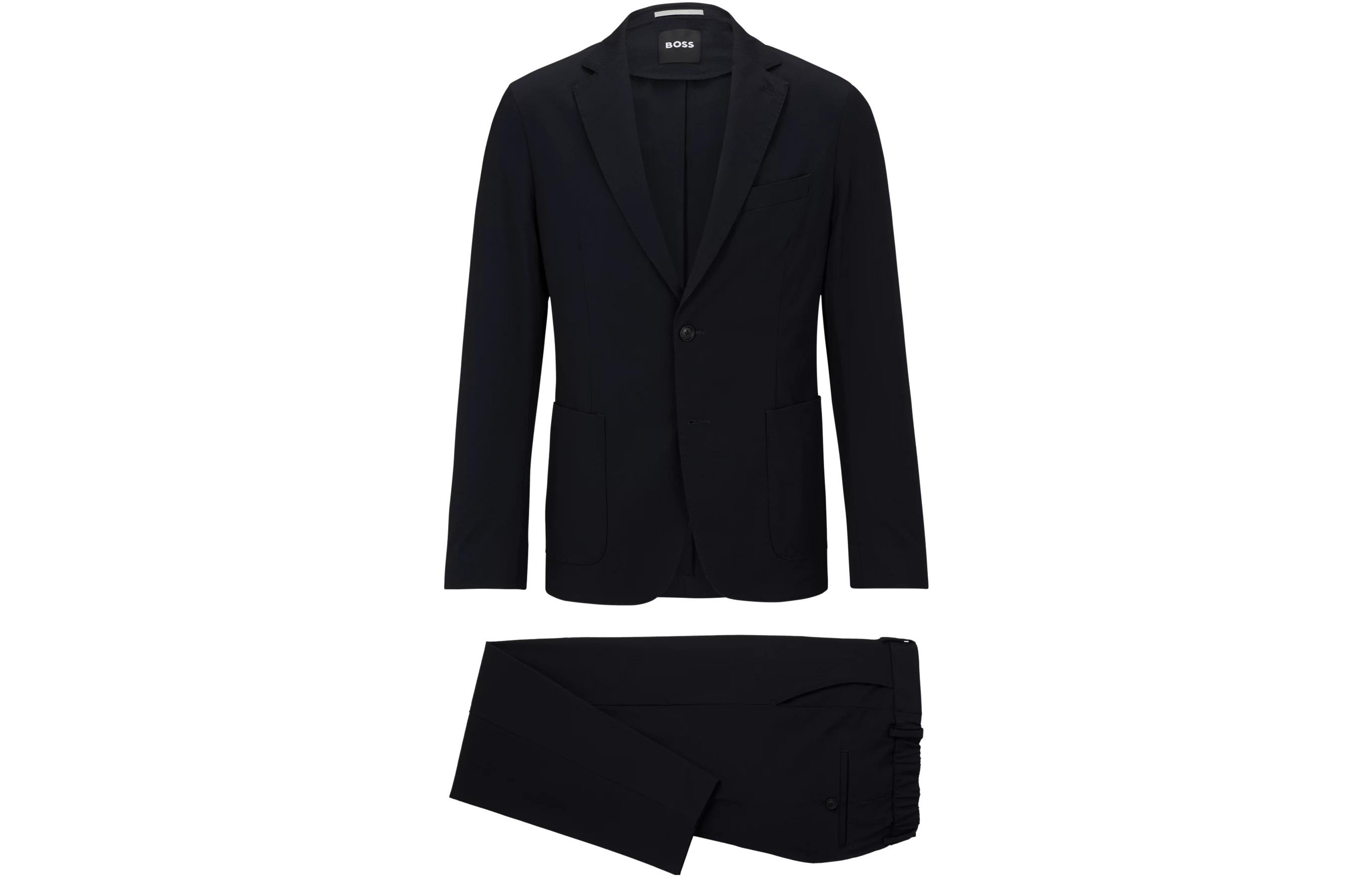 Order HUGO BOSS SS23 Set Blazer & Seluar Biru Gelap Single-Breasted Lelaki. 50497234-404