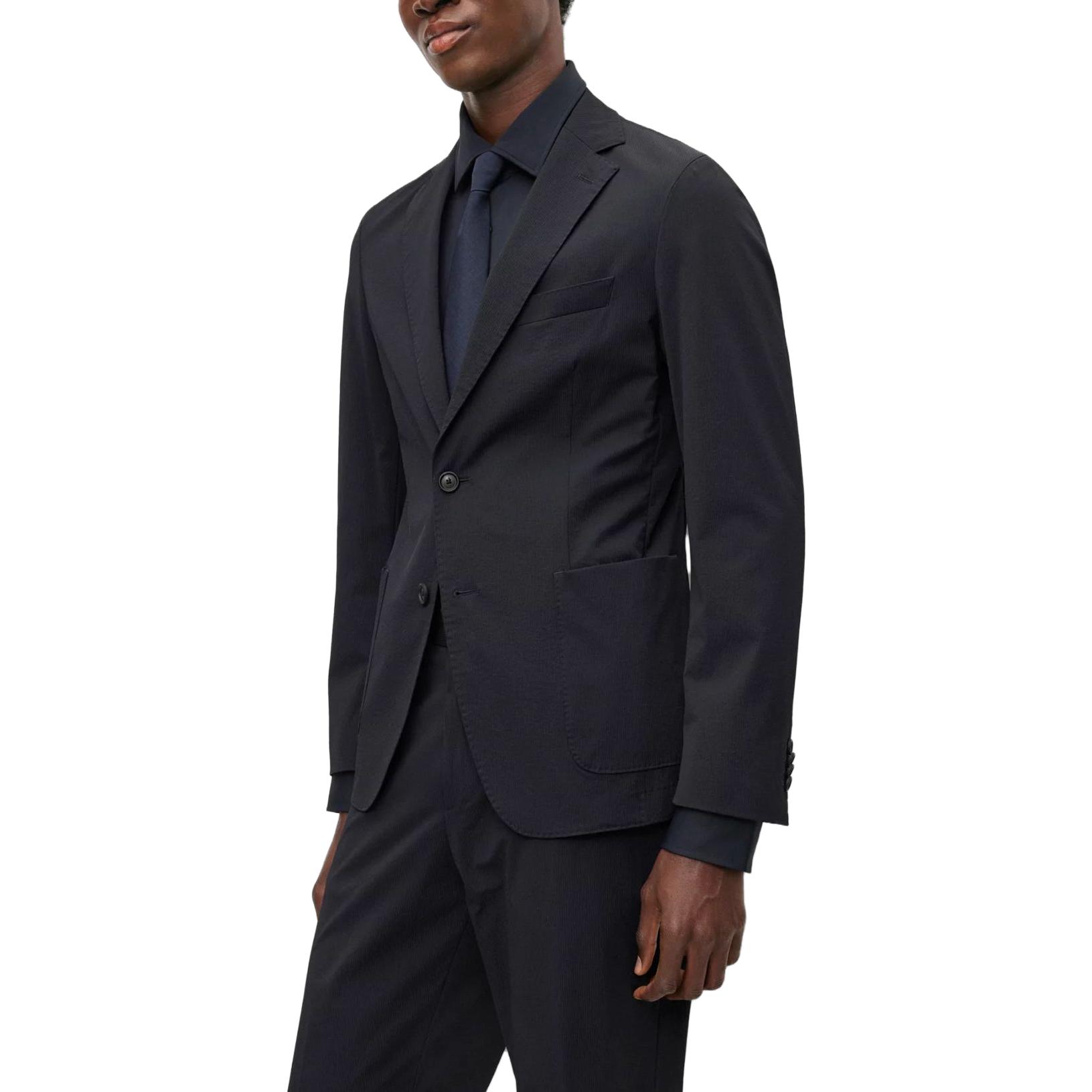 Shop HUGO BOSS SS23 Set Blazer & Seluar Biru Gelap Single-Breasted Lelaki. 50497234-404