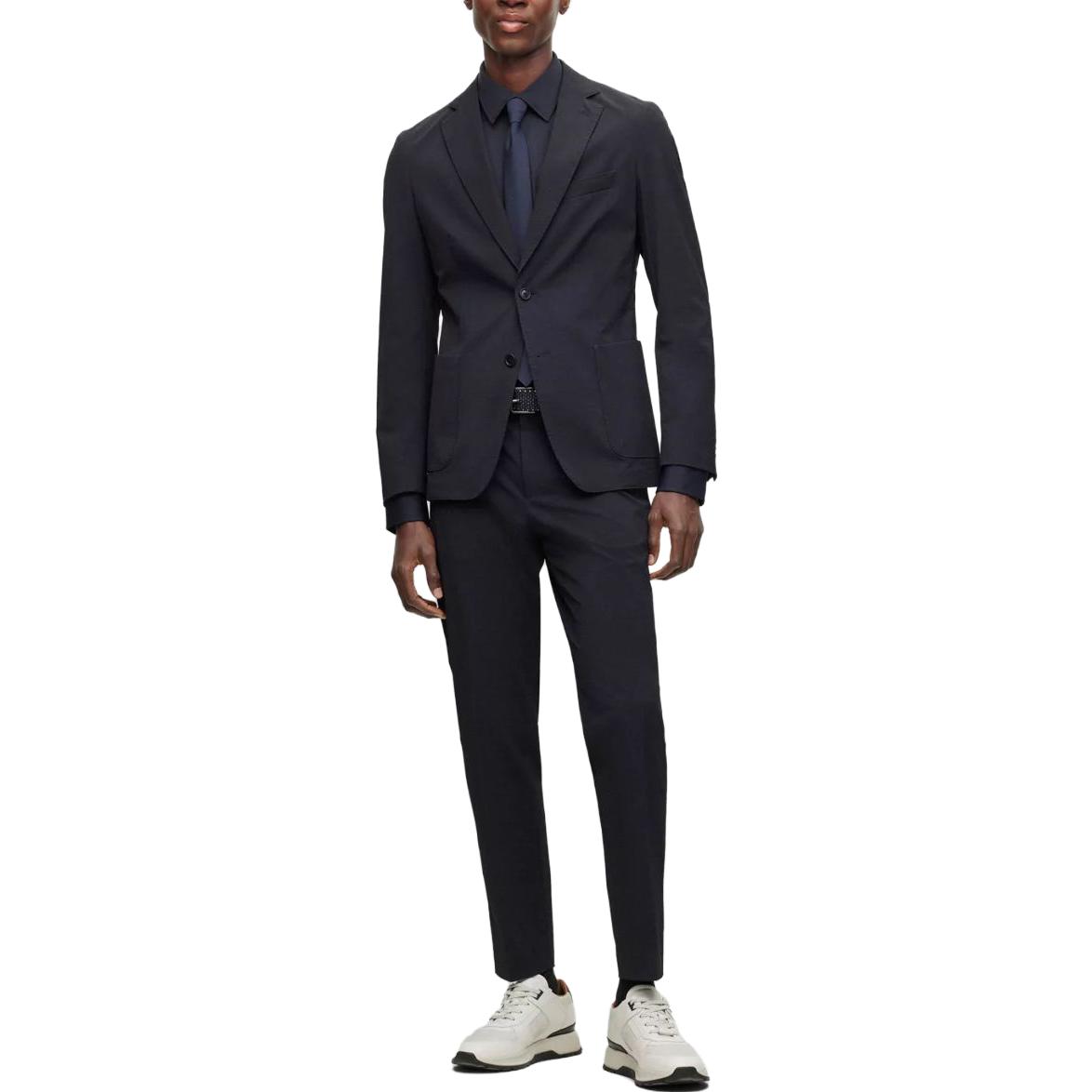 Cheap HUGO BOSS SS23 Set Blazer & Seluar Biru Gelap Single-Breasted Lelaki. 50497234-404