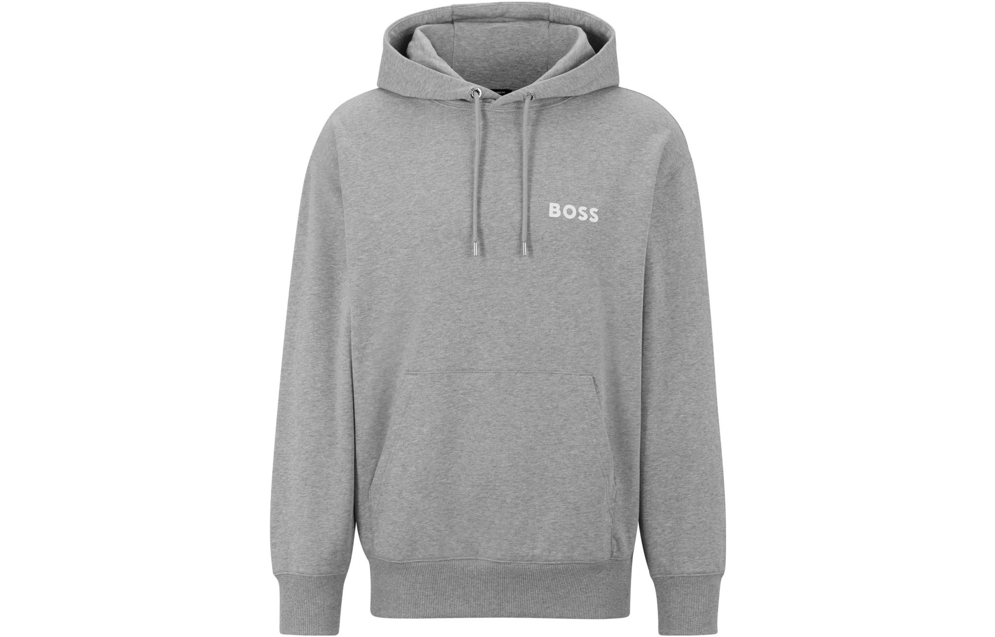 Order HUGO BOSS SS23 灰色標誌印花長袖套頭衛衣 50472985-041