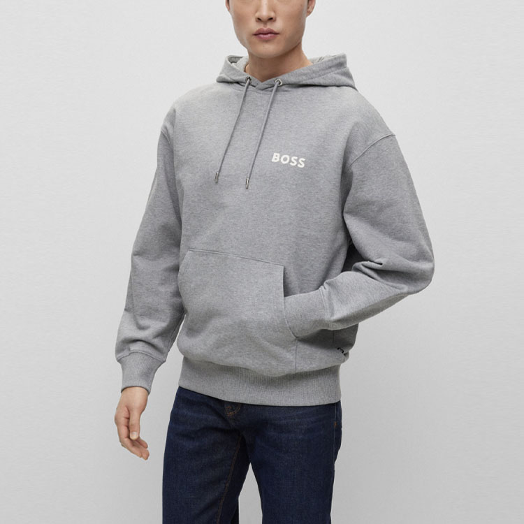 Purchase HUGO BOSS SS23 灰色標誌印花長袖套頭衛衣 50472985-041