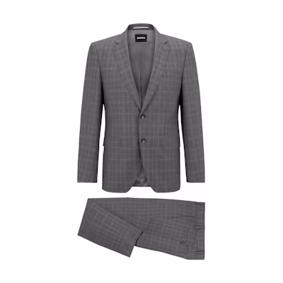HUGO BOSS SS23 Gray Pinstripe Single-Breasted Suit Set 50490487-041