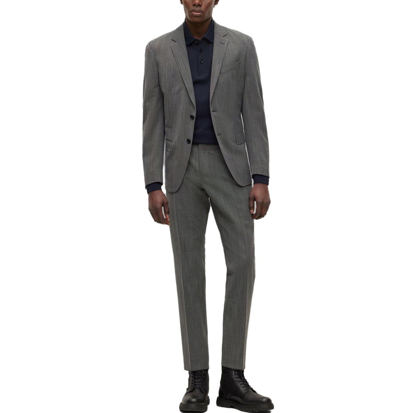 Lookbook ヒューゴボス SS23 グレーピンストライプ シングルブレストスーツセット 50490487-041