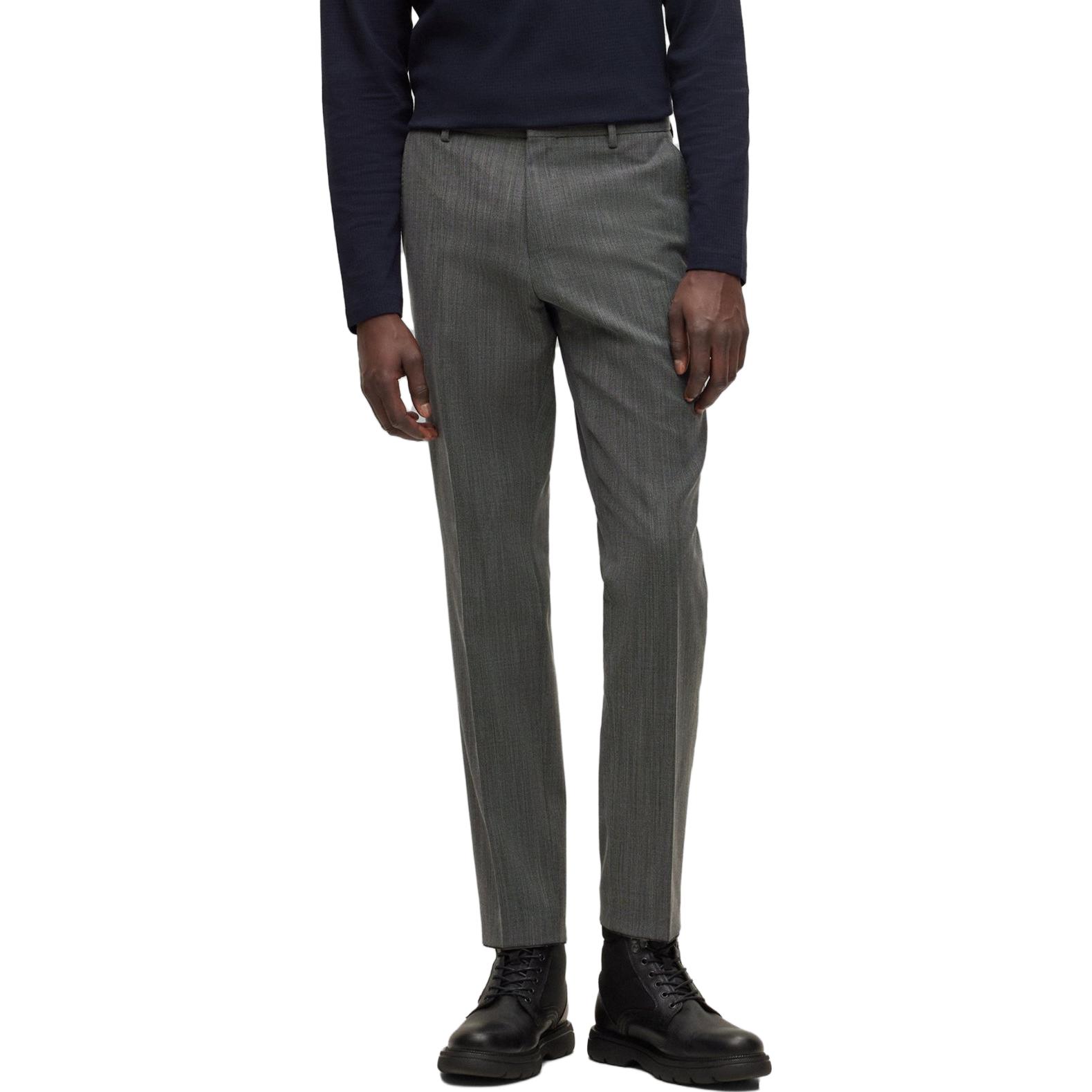 Shop ヒューゴボス SS23 グレーピンストライプ シングルブレストスーツセット 50490487-041