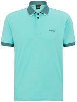 HUGO BOSS SS23 Light Green Polo Shirt with Logo and 3D Collar Design. 50488259-340 HUGO BOSS SS23 Light Green Polo Shirt with Logo and 3D Collar Design. 50488259-340