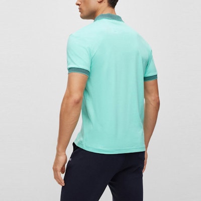 HUGO BOSS SS23 淺綠色徽標3D領設計短袖POLO衫。 50488259-340 Purchase HUGO BOSS SS23 淺綠色徽標3D領設計短袖POLO衫。 50488259-340