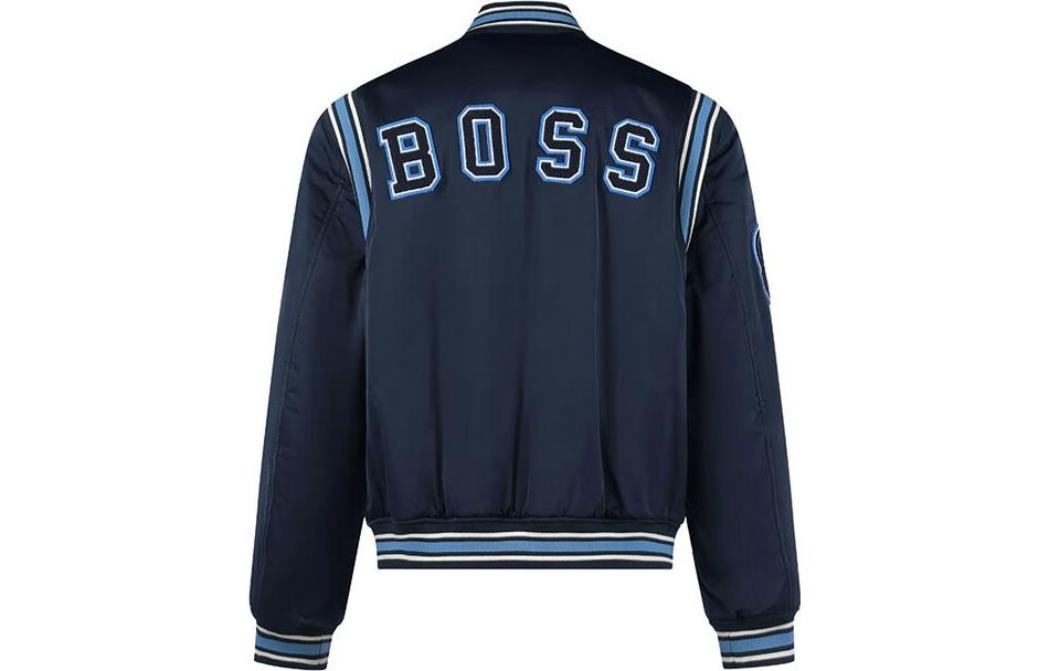 HUGO BOSS SS23  Navy Blue Letter Print Casual Baseball Jacket. 50481099-404 圖 3