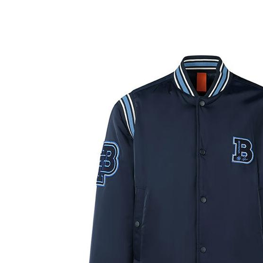 HUGO BOSS SS23  Navy Blue Letter Print Casual Baseball Jacket. 50481099-404 圖 4