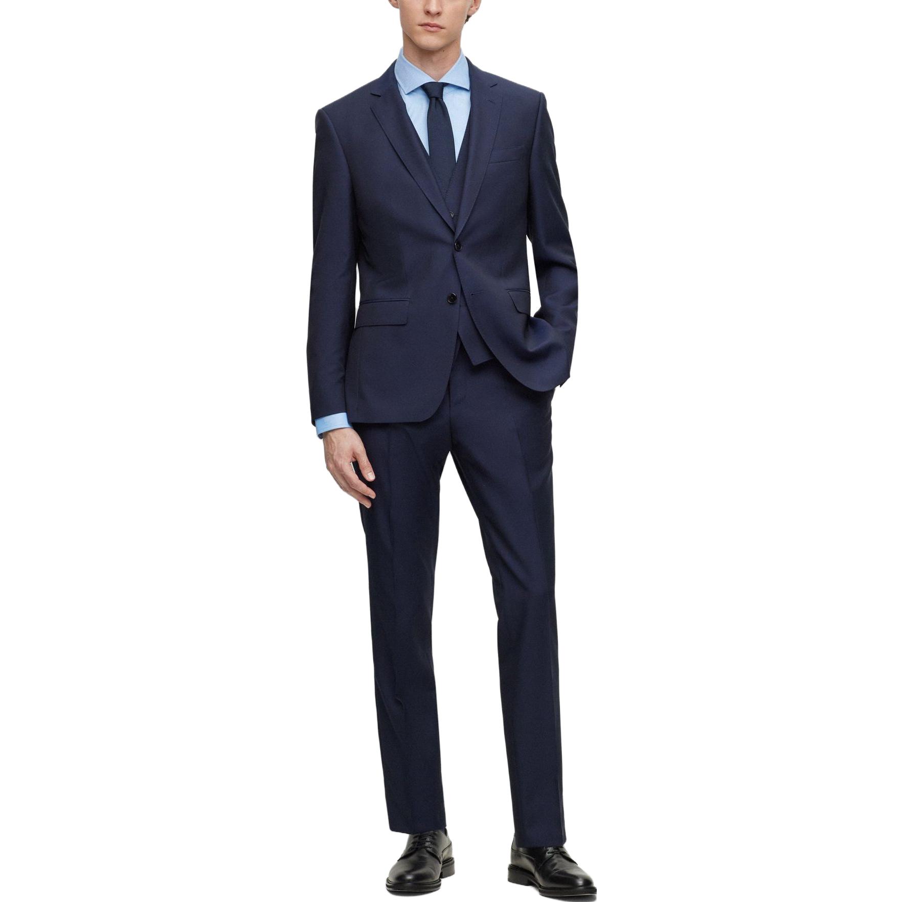 Lookbook ヒューゴボス SS23 スリムフィット シングルブレスト ダークブルー スーツセット 50498789-404