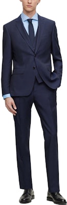 ヒューゴボス SS23 スリムフィット シングルブレスト ダークブルー スーツセット 50498789-404 Lookbook ヒューゴボス SS23 スリムフィット シングルブレスト ダークブルー スーツセット 50498789-404