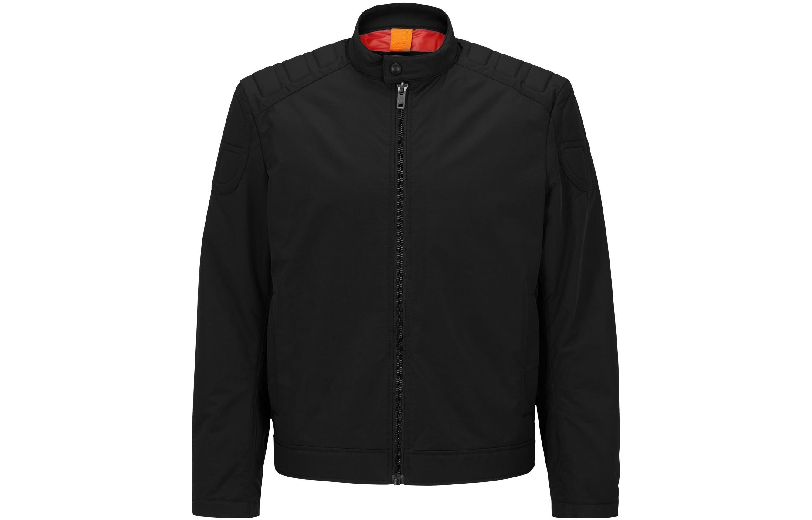 HUGO BOSS SS23  Slim Fit Solid Stand Collar Biker Jacket 50492935-001