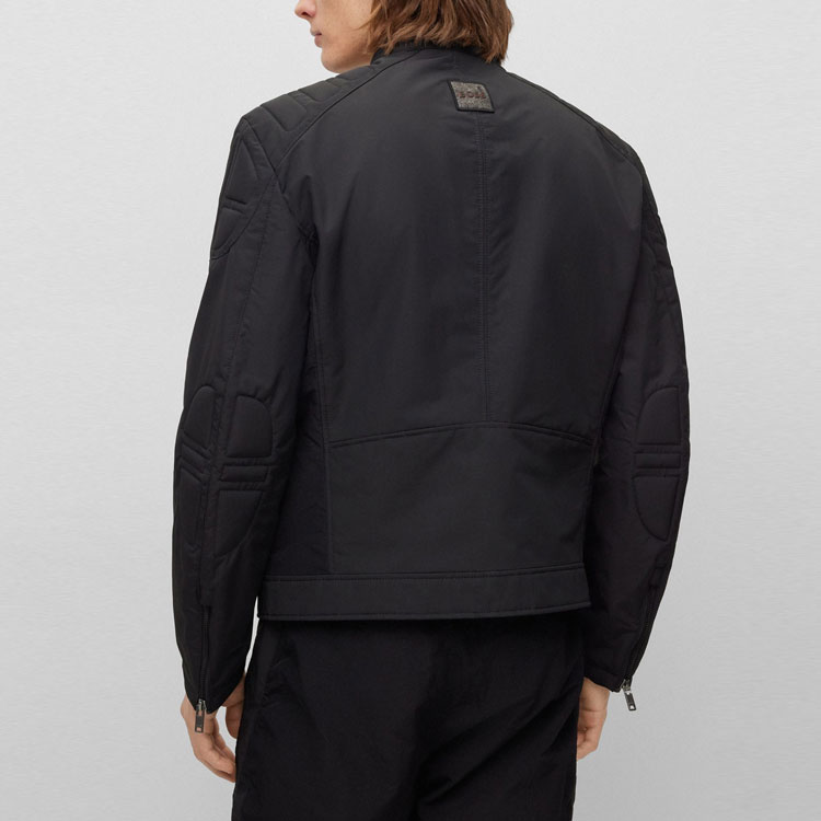 HUGO BOSS SS23  Slim Fit Solid Stand Collar Biker Jacket 50492935-001 圖 4