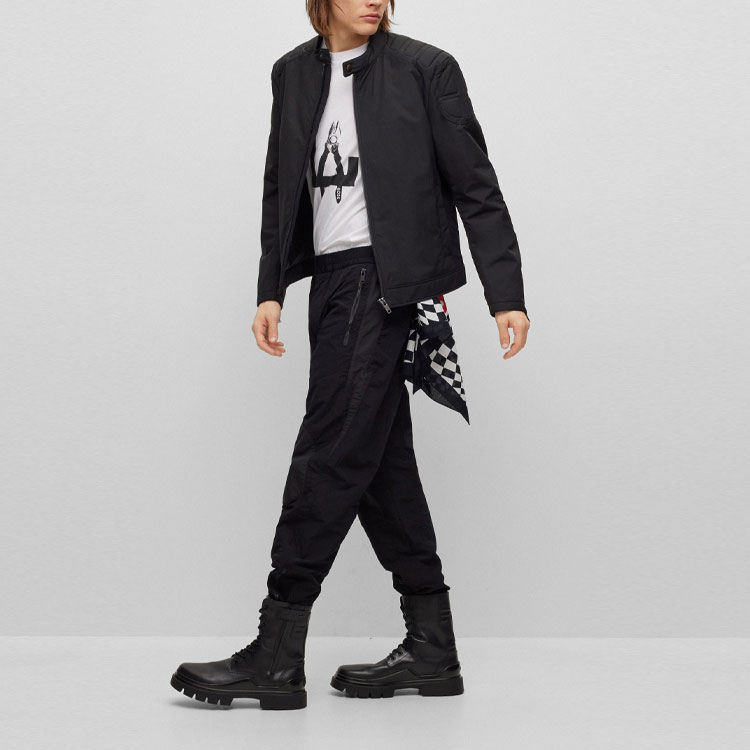 HUGO BOSS SS23  Slim Fit Solid Stand Collar Biker Jacket 50492935-001 圖 5