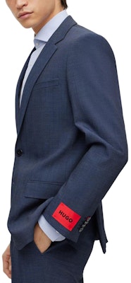 ヒューゴボス SS23 スリムフィット ソリッドツイルスーツ ネイビーブルー. 50495717-405 Sizing ヒューゴボス SS23 スリムフィット ソリッドツイルスーツ ネイビーブルー. 50495717-405