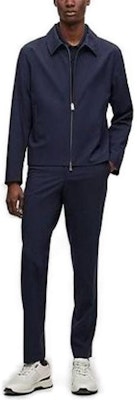 HUGO BOSS SS23 Slim Fit Wool Blend Casual Pants Blue 50497336-404 Lookbook HUGO BOSS SS23 Slim Fit Wool Blend Casual Pants Blue 50497336-404