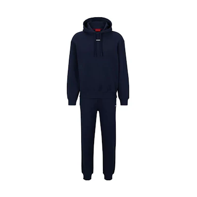 HUGO BOSS SS23 Solid Color Hoodie and Sweatpants Set Navy Blue. 50492581-405