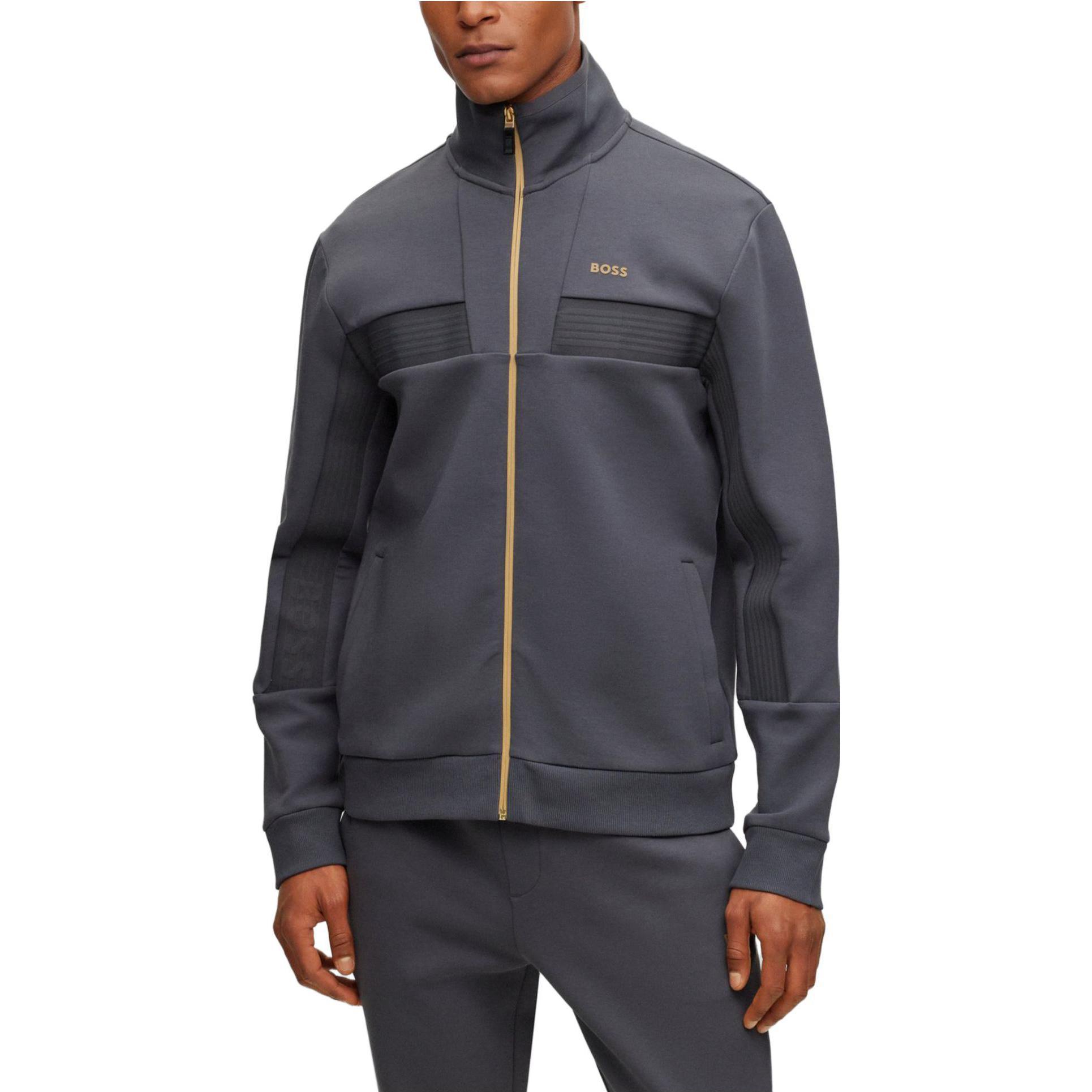 Lookbook HUGO BOSS SS23 素色拉鍊長袖運動衫 深灰色 50493470-027