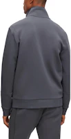 Shop HUGO BOSS SS23 素色拉鍊長袖運動衫 深灰色 50493470-027