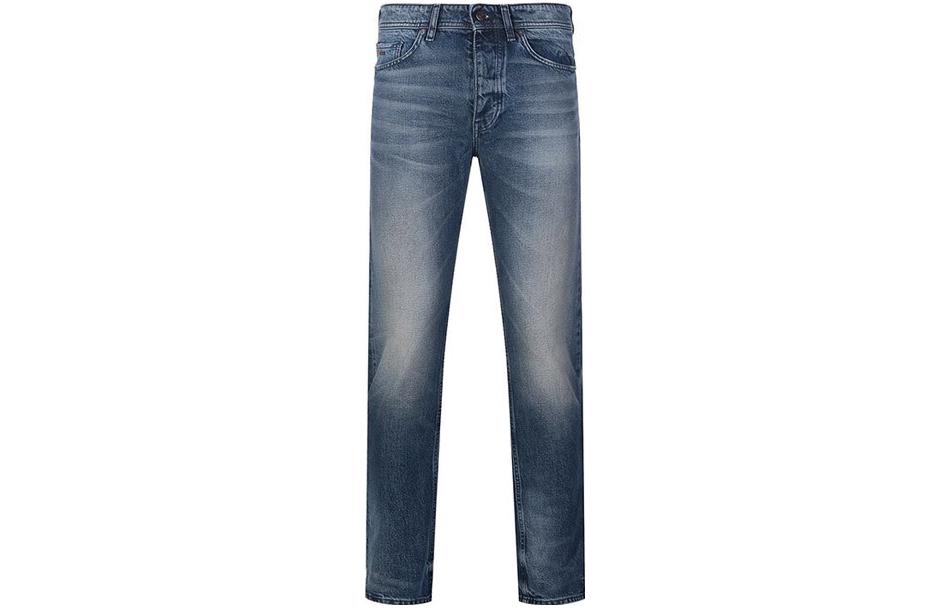 Order HUGO BOSS SS23  Solid Mid-Rise Tapered Jeans Blue 50484283-411