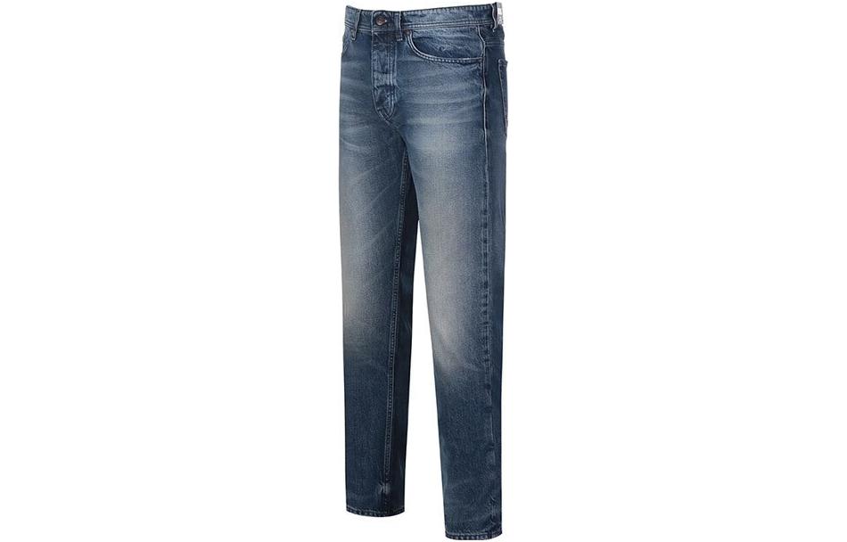 Shop HUGO BOSS SS23  Solid Mid-Rise Tapered Jeans Blue 50484283-411