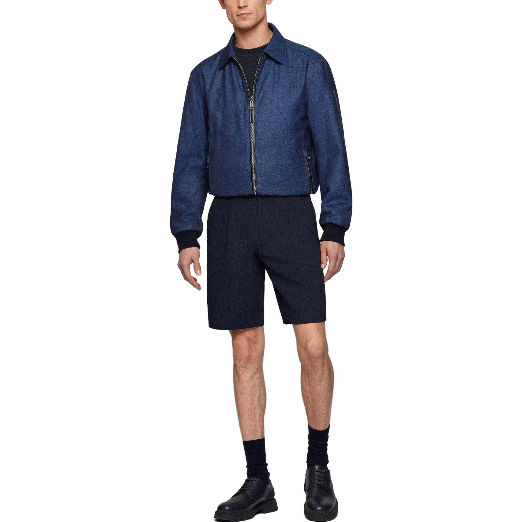 Lookbook 휴고 보스 SS23 솔리드 지퍼업 긴팔 재킷 블루 50472229-404