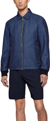 휴고 보스 SS23 솔리드 지퍼업 긴팔 재킷 블루 50472229-404 Shop 휴고 보스 SS23 솔리드 지퍼업 긴팔 재킷 블루 50472229-404