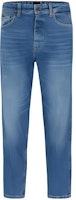 HUGO BOSS SS23 Tapered Navy Blue Distressed Wash Denim Jeans. 50488661-418 HUGO BOSS SS23 Tapered Navy Blue Distressed Wash Denim Jeans. 50488661-418