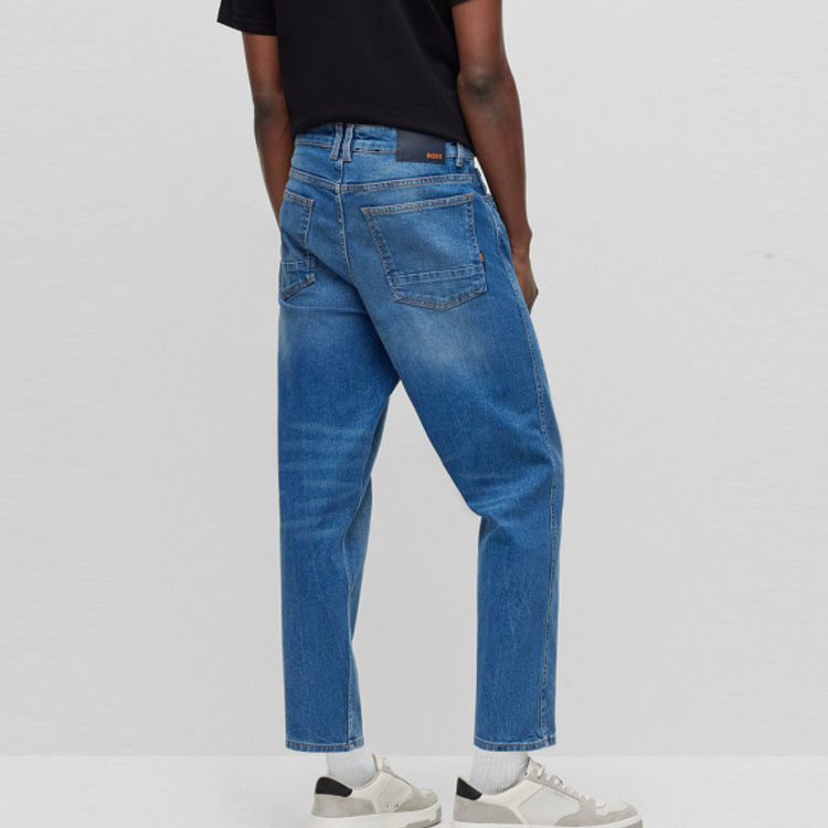 Purchase BOSS HUGO 2023 春夏 海軍藍破壞洗水牛仔褲 窄口版型 50488661-418