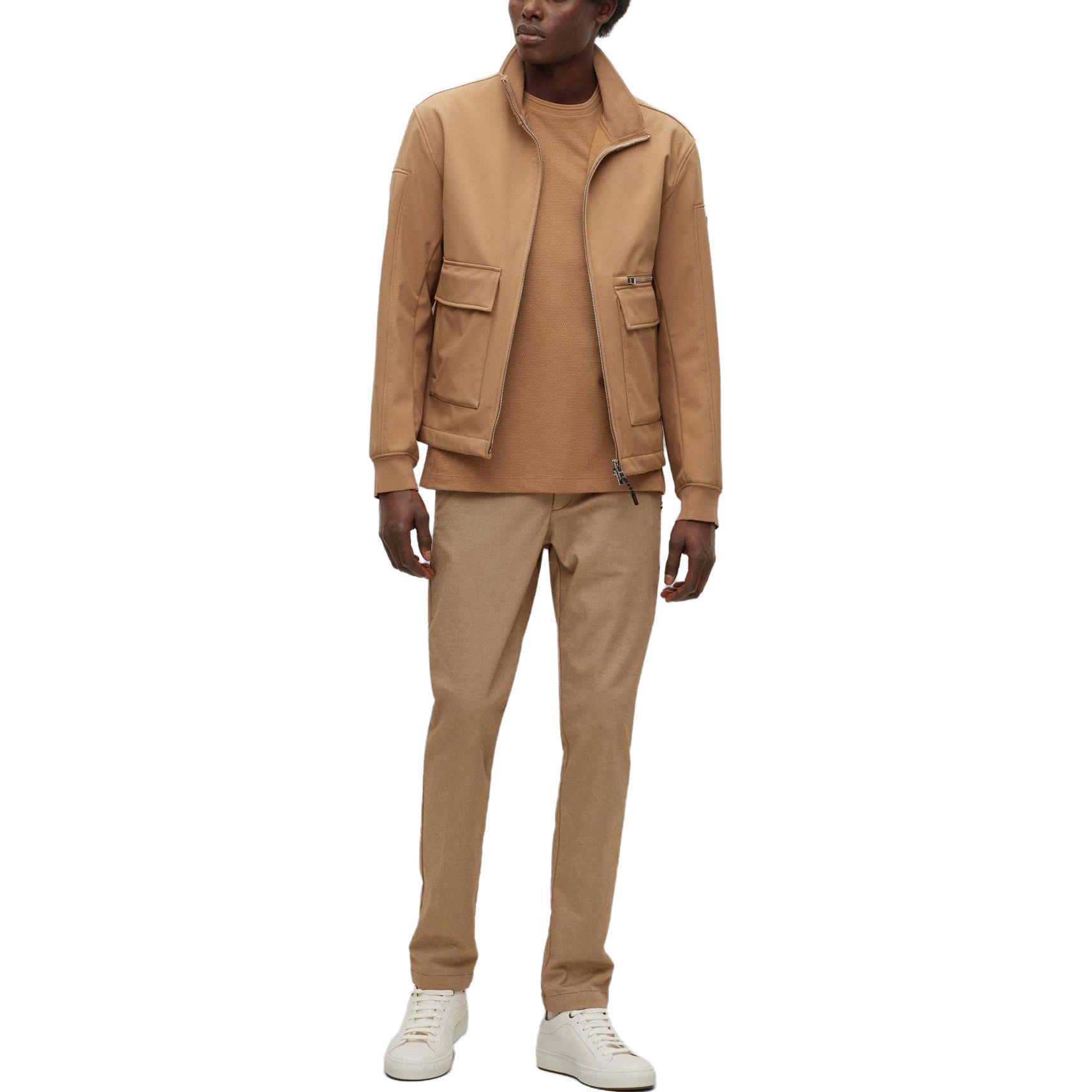 Lookbook HUGO BOSS SS23  Textured Jacquard Crewneck T-Shirt Light Brown. 50452680-260