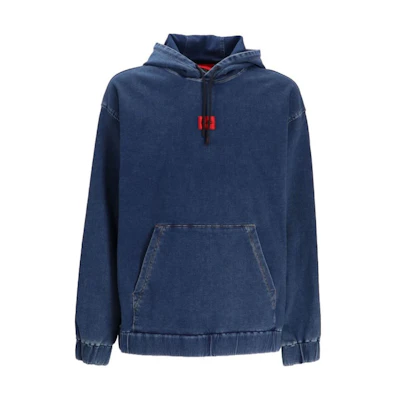 HUGO BOSS SS23 Acid-Washed Indigo Hoodie for Men 50483883-424
