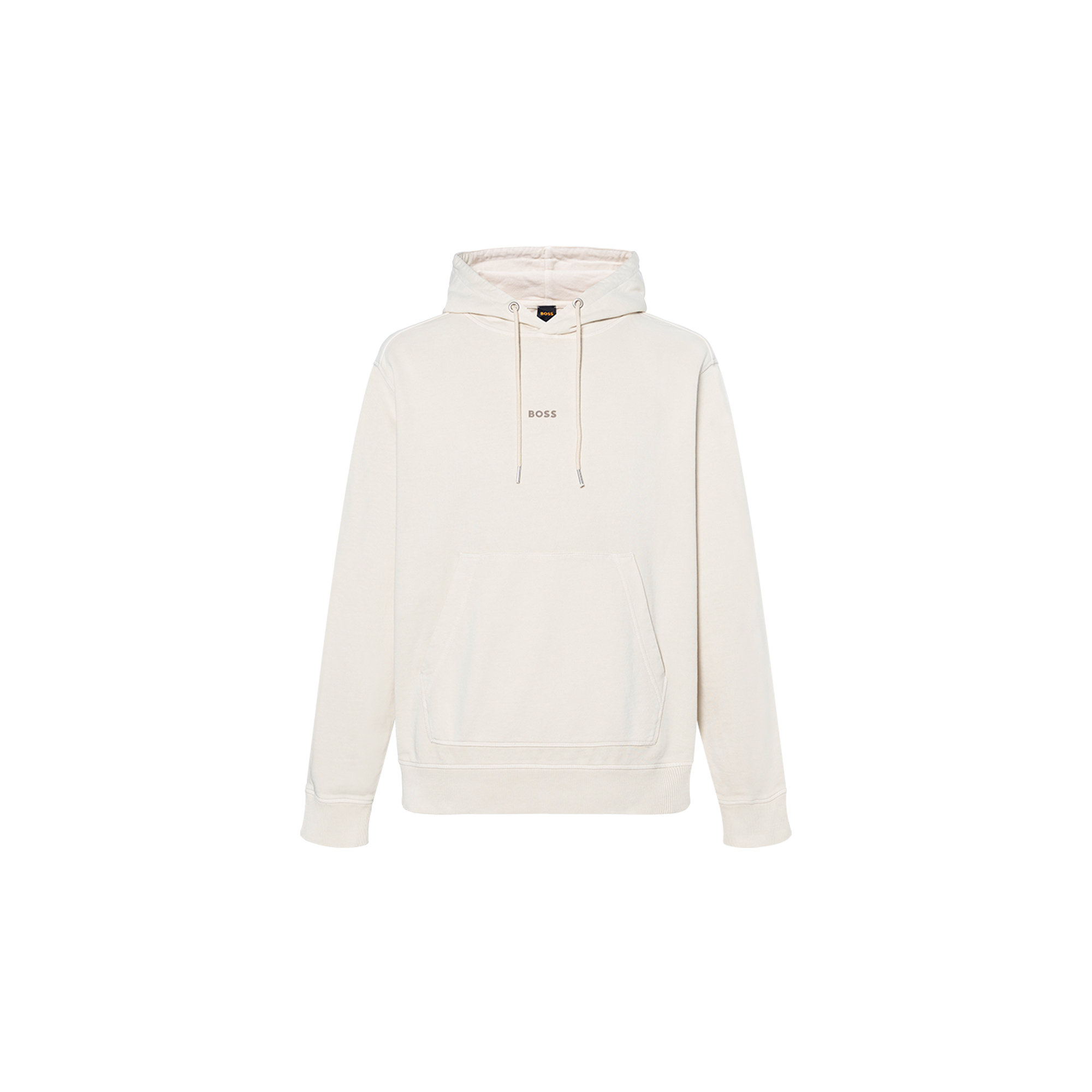 HUGO BOSS SS23 Beige Men’s Hoodie with Solid Logo Letter Print 50472411-131