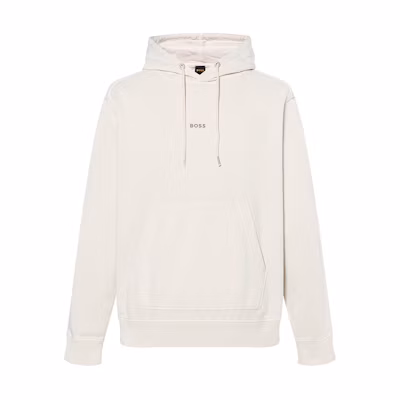 HUGO BOSS SS23 Beige Men’s Hoodie with Solid Logo Letter Print 50472411-131