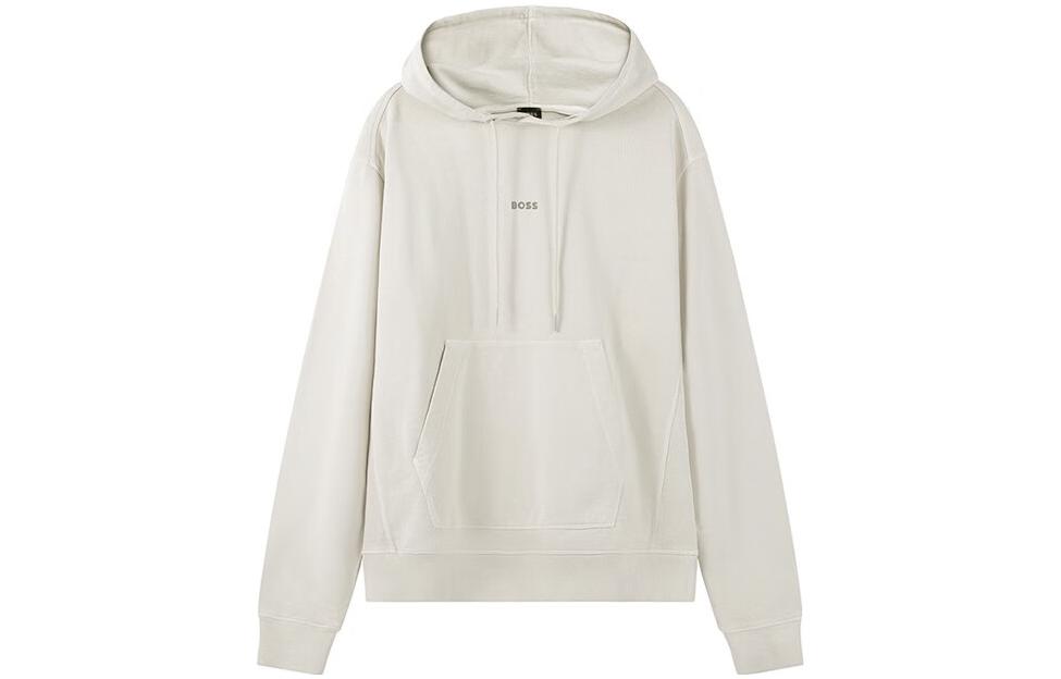 HUGO BOSS SS23 Beige Men’s Hoodie with Solid Logo Letter Print 50472411-131 圖 2