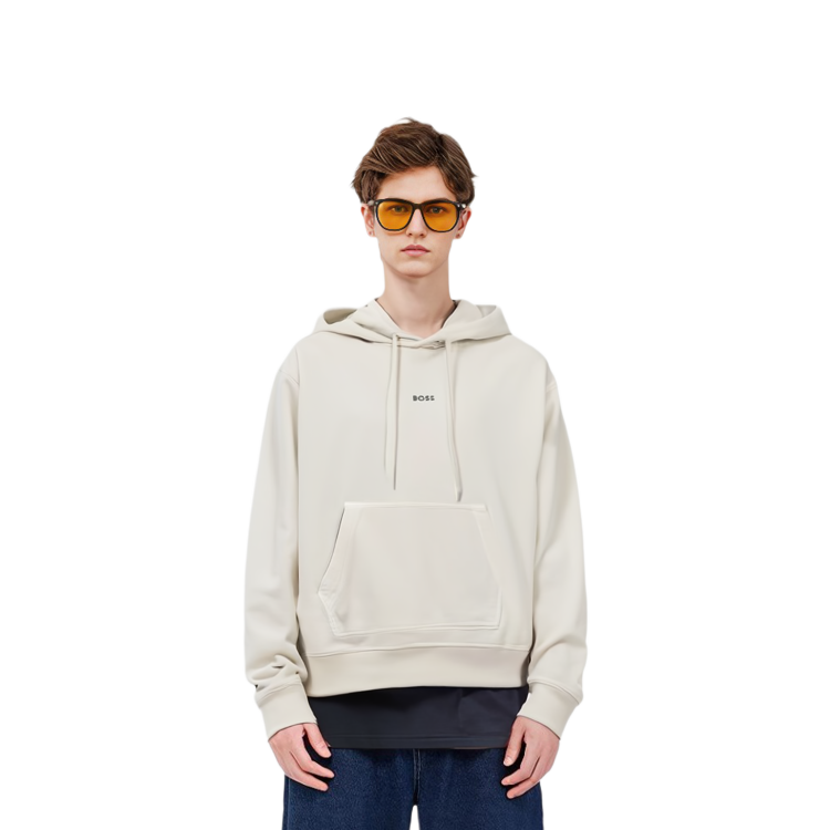 HUGO BOSS SS23 Beige Men’s Hoodie with Solid Logo Letter Print 50472411-131 圖 5