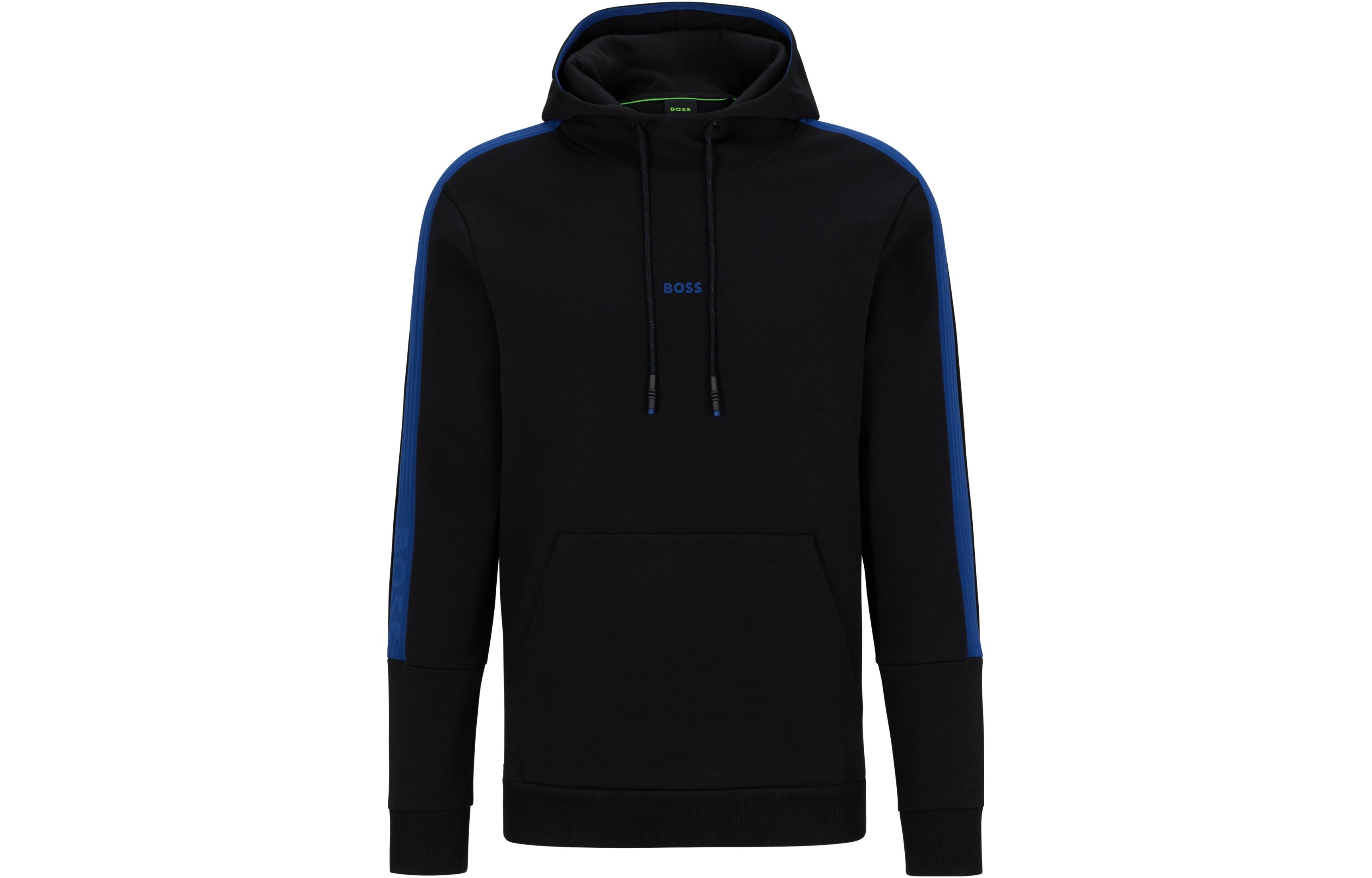 HUGO BOSS SS23 Black Cotton-Blend Sweatshirt 50493503-001